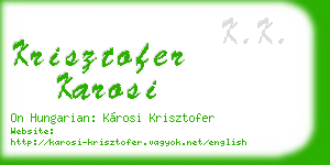 krisztofer karosi business card